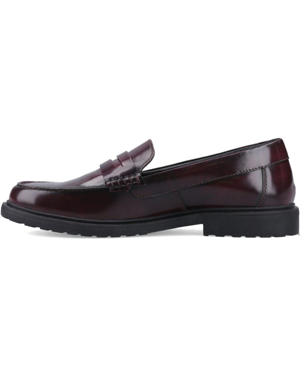 Hush Puppies Brown Verity Slip On Leather Plum Loafers
