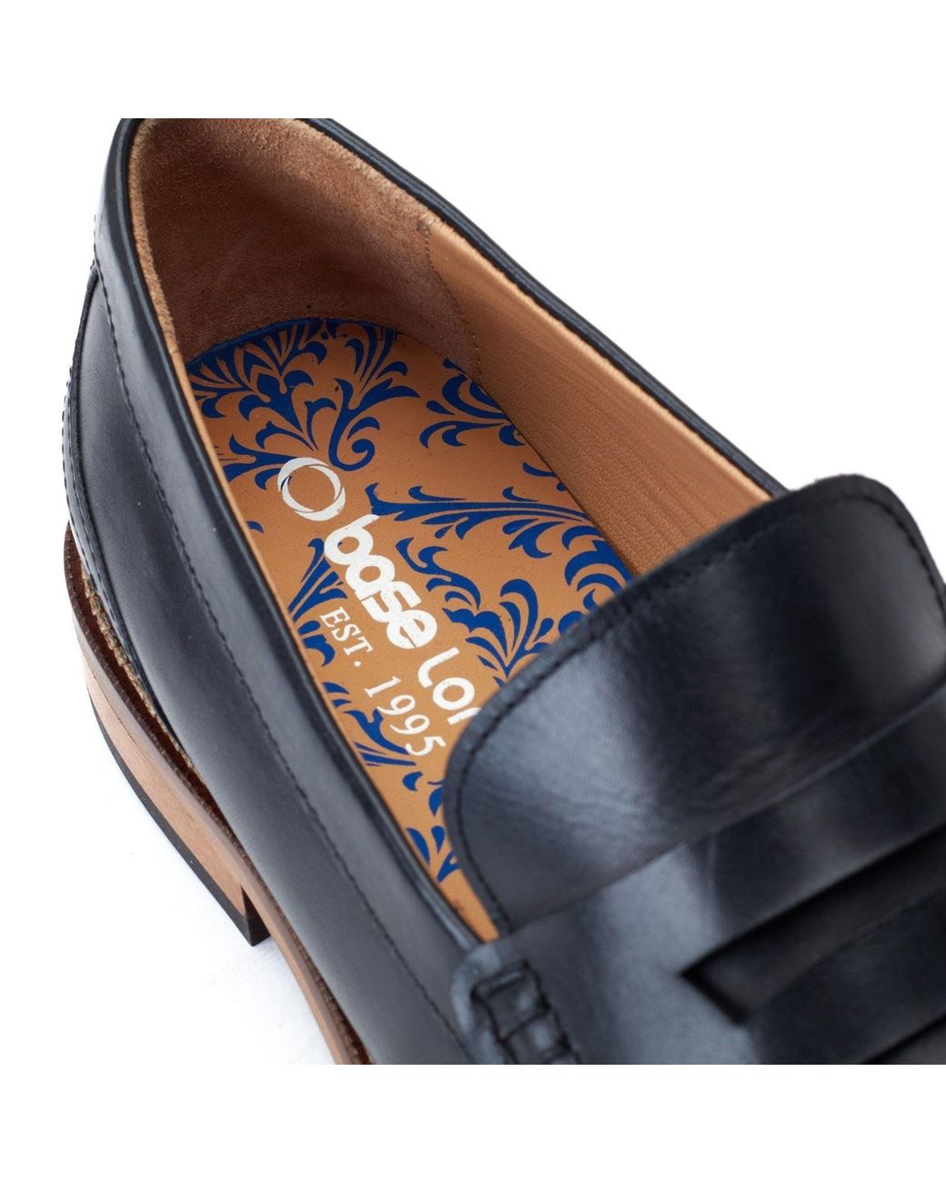 Base London Blue Garfield Leather Loafers for men
