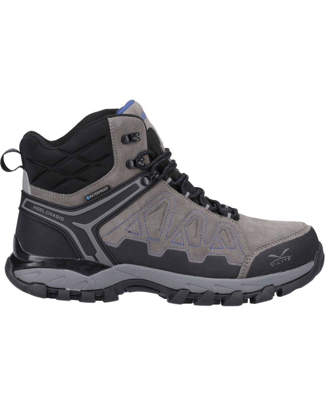 Hi-tec Black V-Lite Explorer Wp Cow Suede Leather /Dark Hiking Boots for men