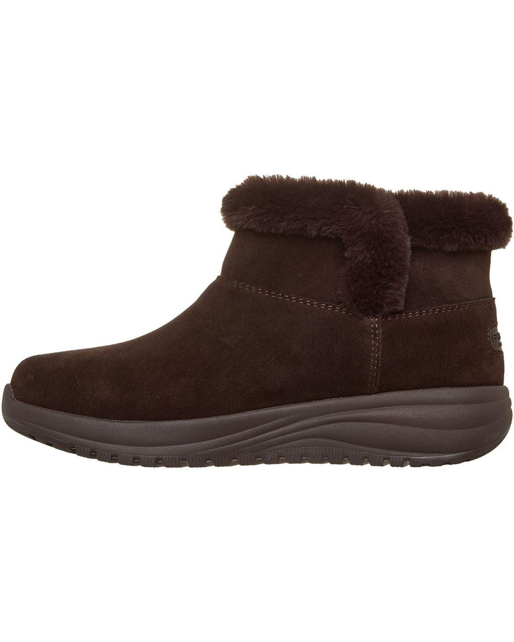 Skechers Brown On-The-Go Stellar Cozy Step Leather Winter Ankle Boots