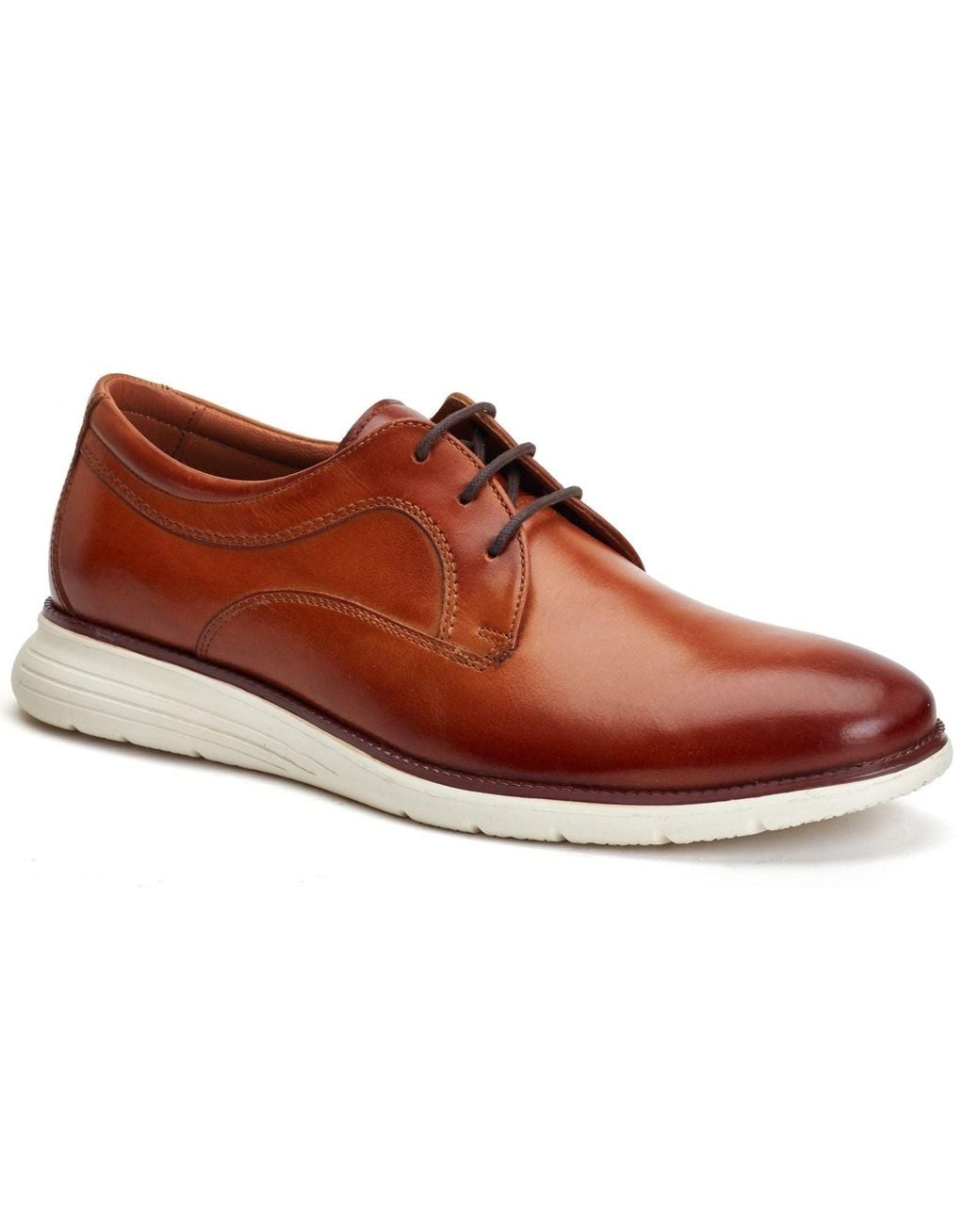 Base London Brown Wing Leather Burnt Derby Shoes for men