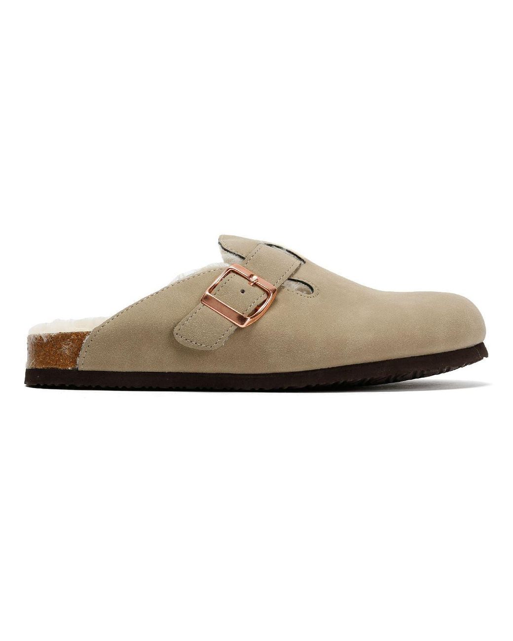 Original Penguin Black Poppy Fur Suede Sand Mules