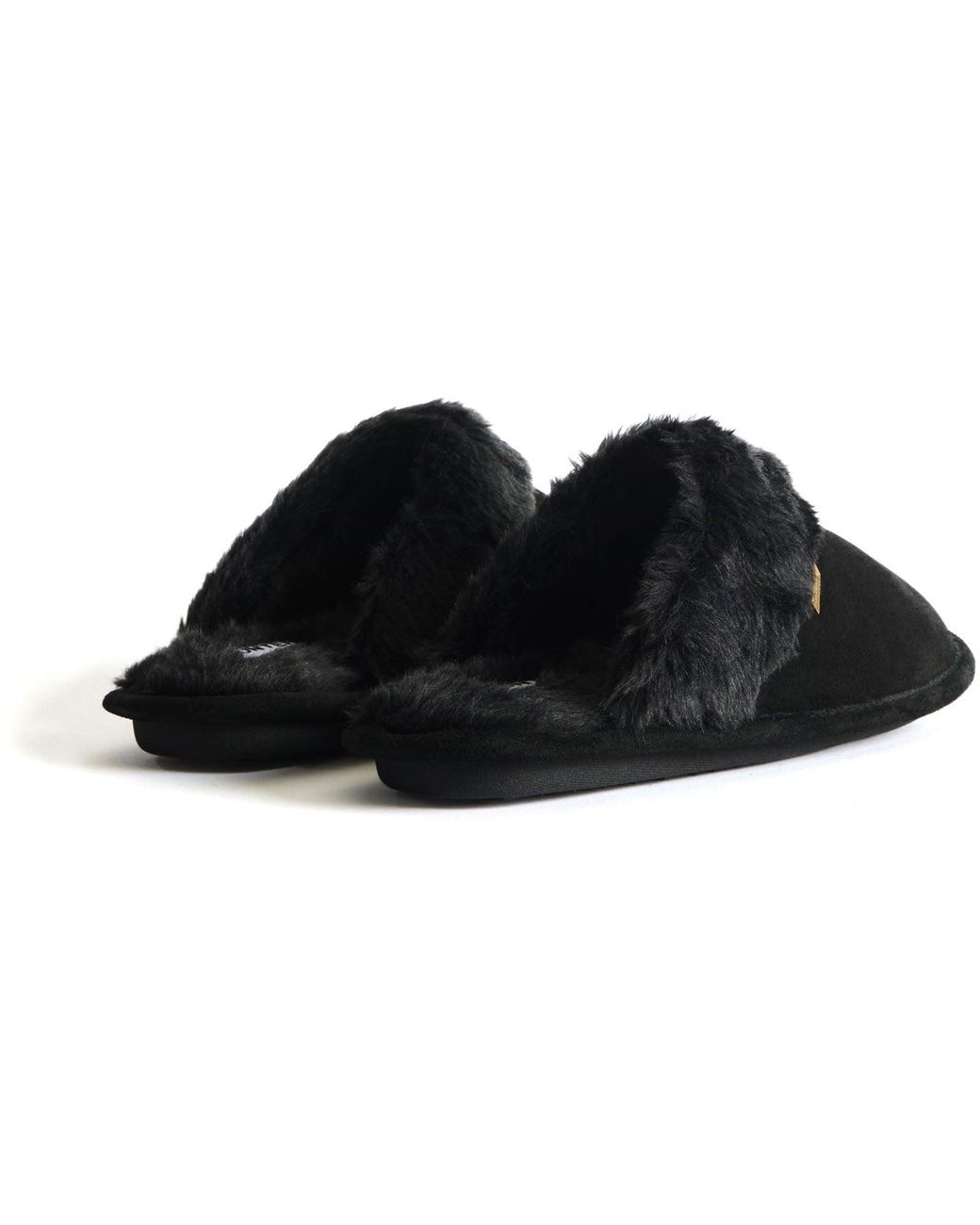 Hunter Black Mule Suede Slippers