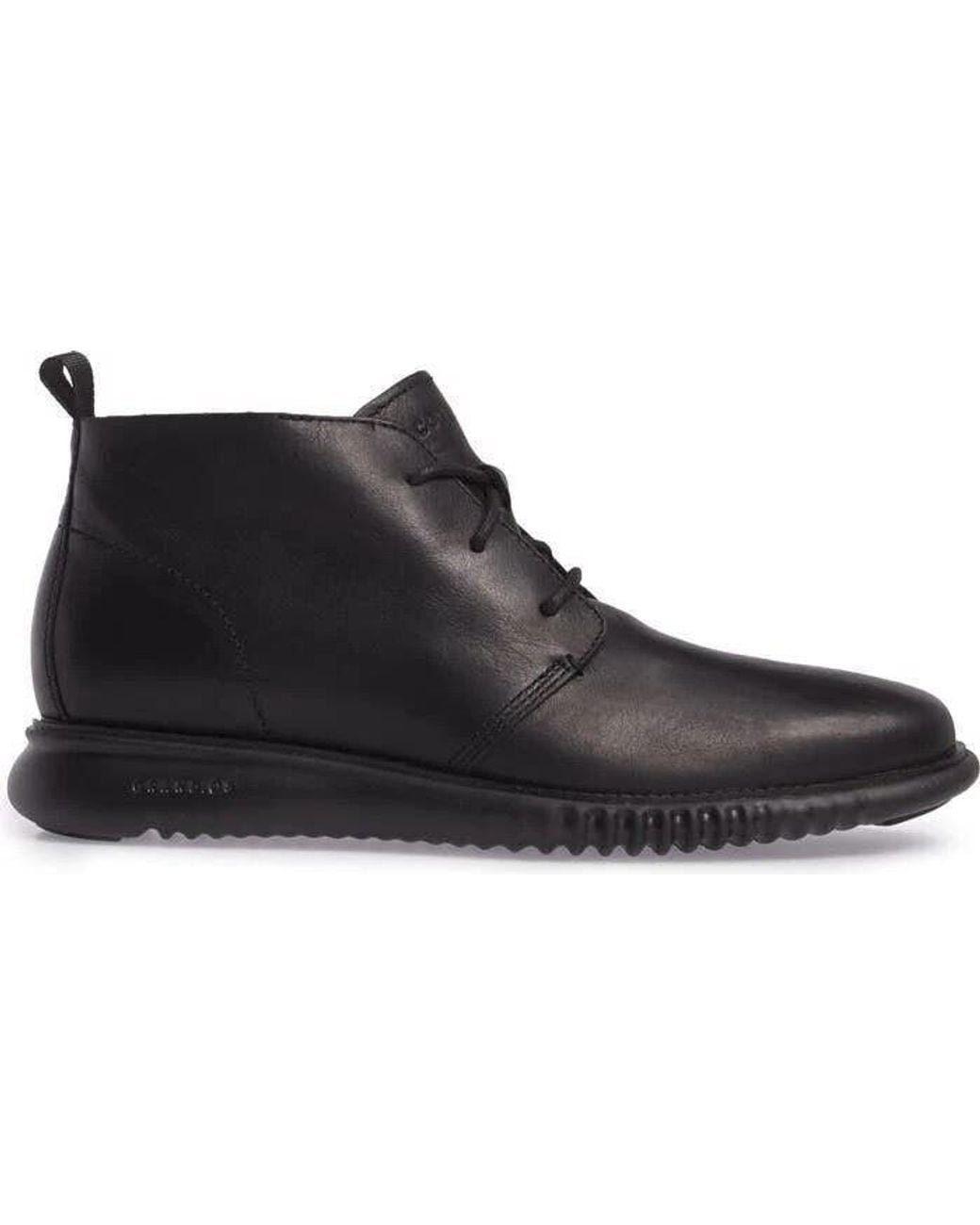 Cole Haan Black 2.Zerogrand Leather Chukka Boots for men
