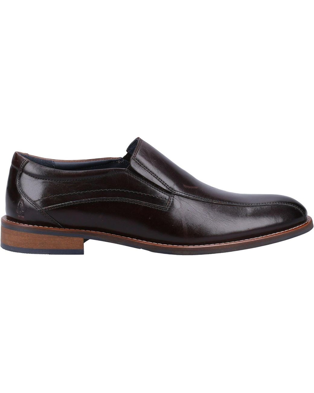 Hush Puppies Black Donovan Leather Slip-On Shoes for men