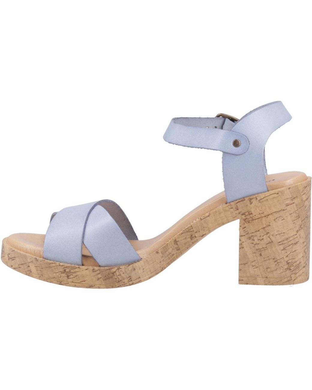 Hush Puppies Blue Georgia Cork Leather Heels