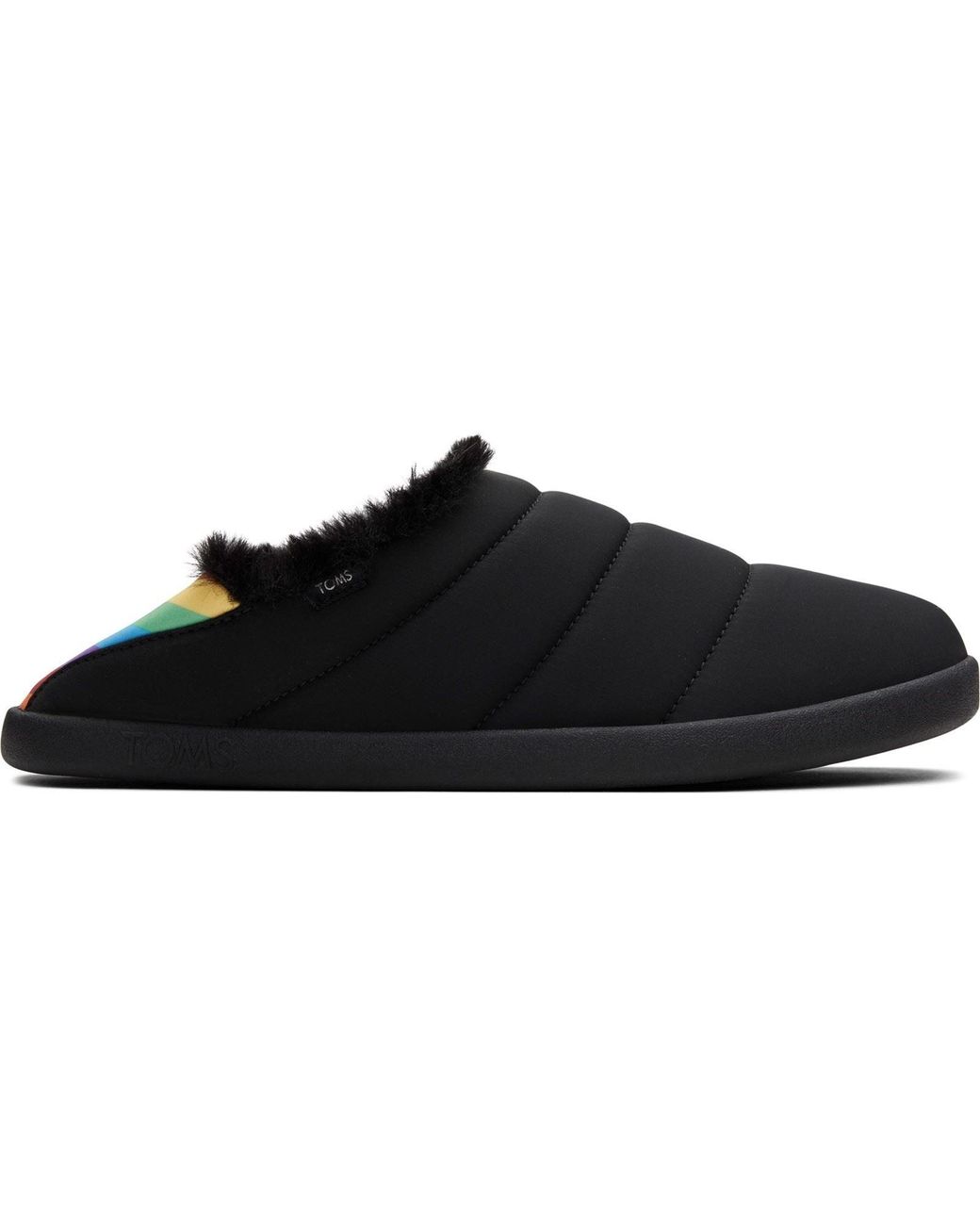 TOMS Black Ezra Nylon Matte Woven/ Slippers