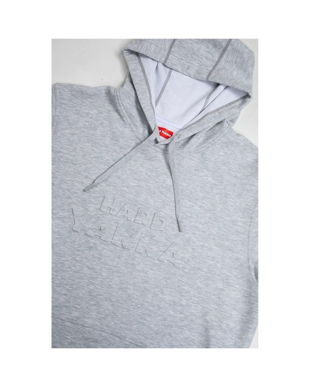Hard Yakka Gray Embossed Pullover Cotton Hooded Sweatshirt for men