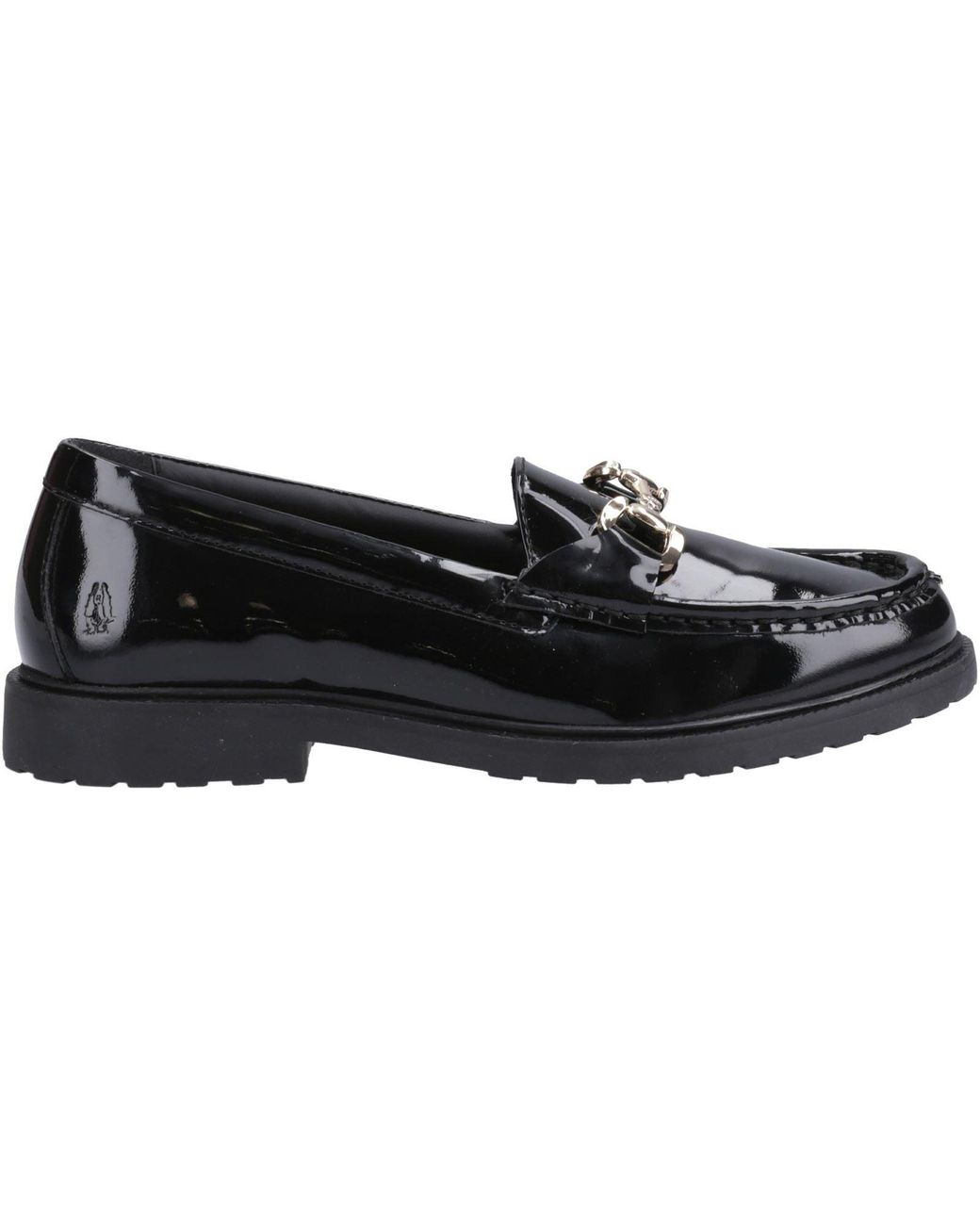 Hush Puppies Black Verity Patent Snaffle Leather Loafers