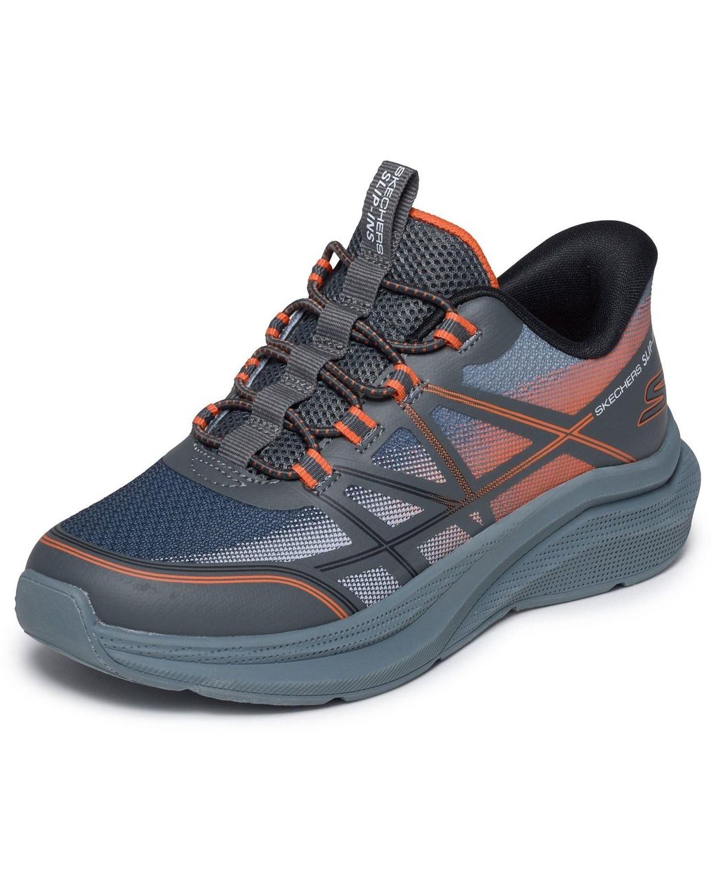 Skechers Blue Microspec Velocity Grid-Shift Charcoal/ & Trainers
