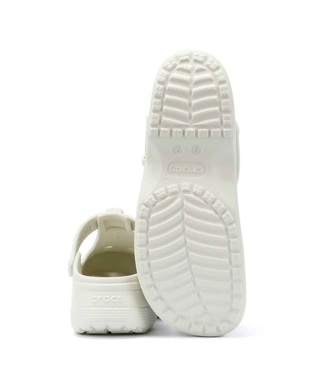 【CROCS】 Classic Mary Jane Clog Cream Women Cream Crocs™ Classic Mary Jane Cream Clogs in White | Lyst
