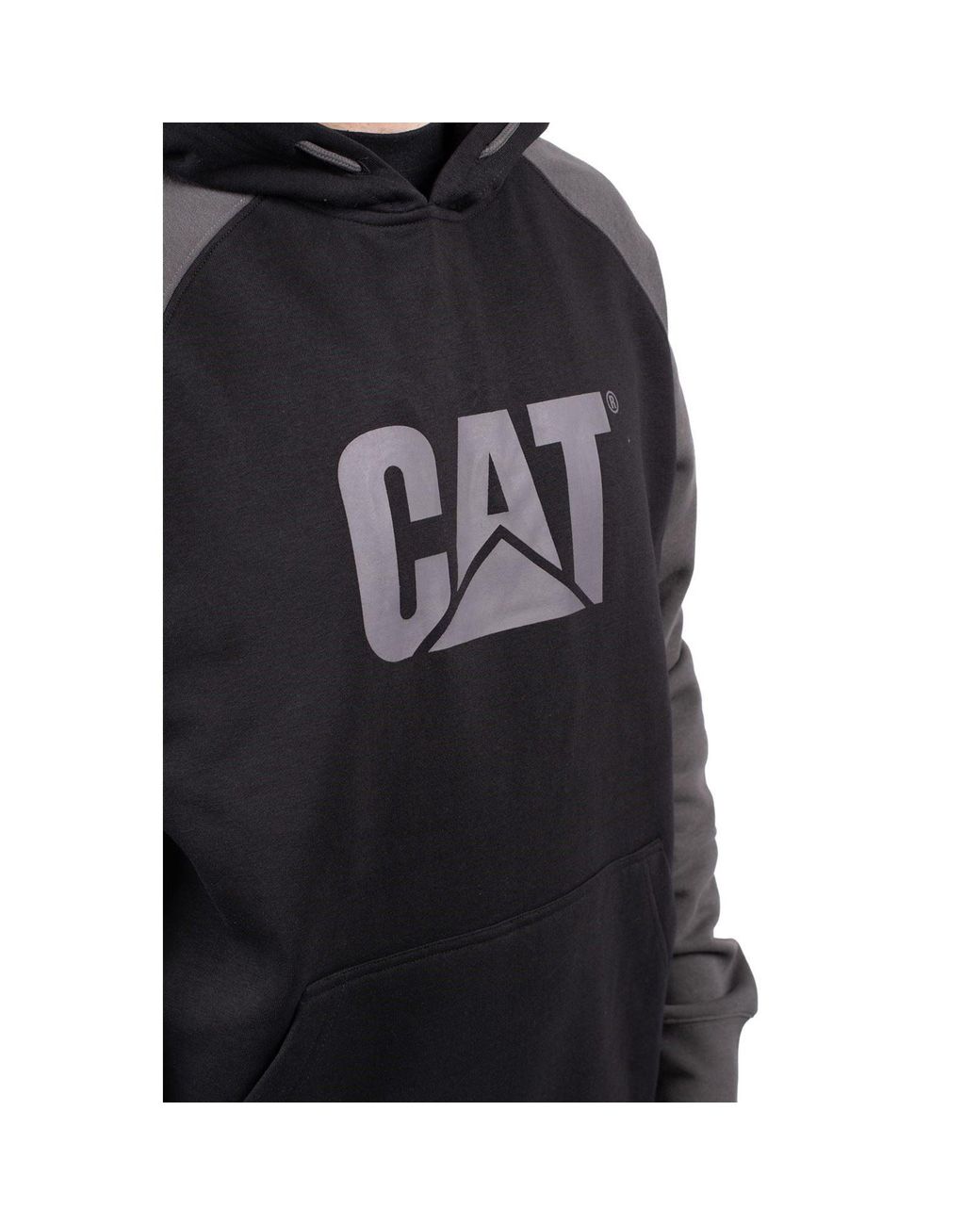 Caterpillar Black Raglan Cotton Hoodie for men