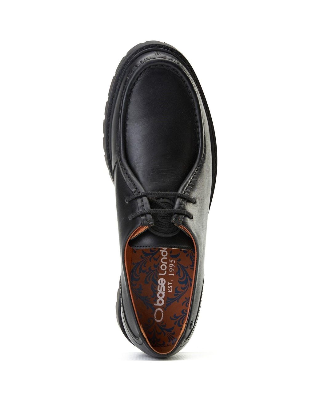 Base London Black Carbon Leather Moccasins Shoes for men