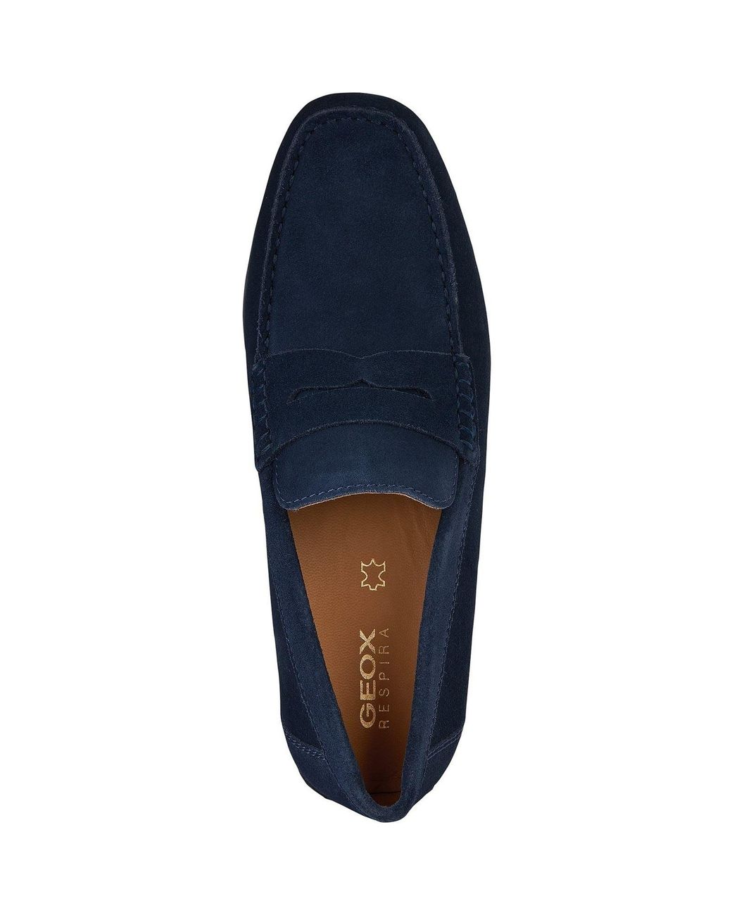 Geox Blue U Kosmopolis + Grip Leather Loafers for men