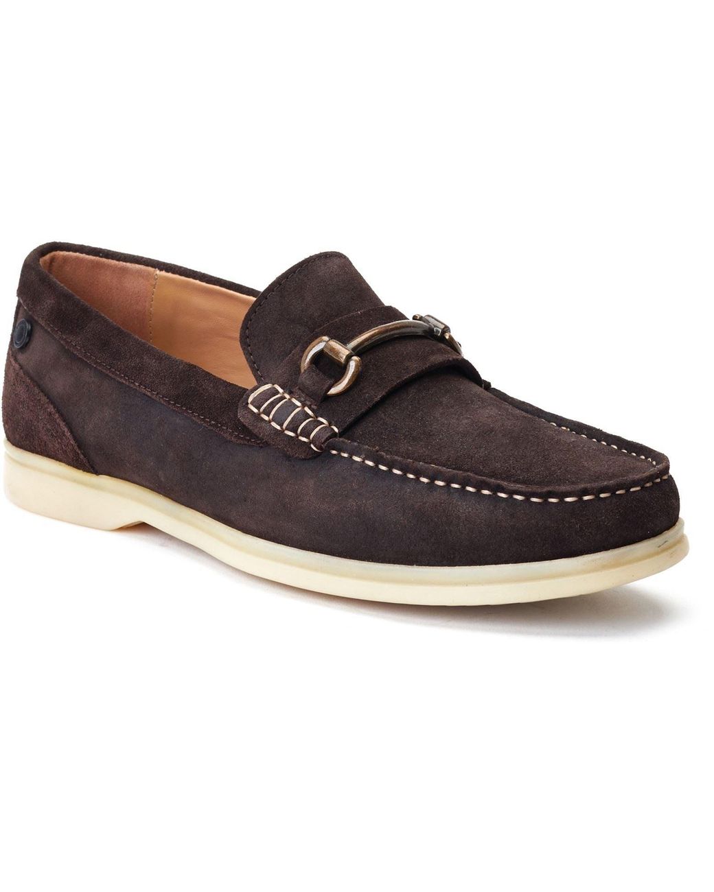 Base London Blue Snapper Leather Burnt Loafers for men