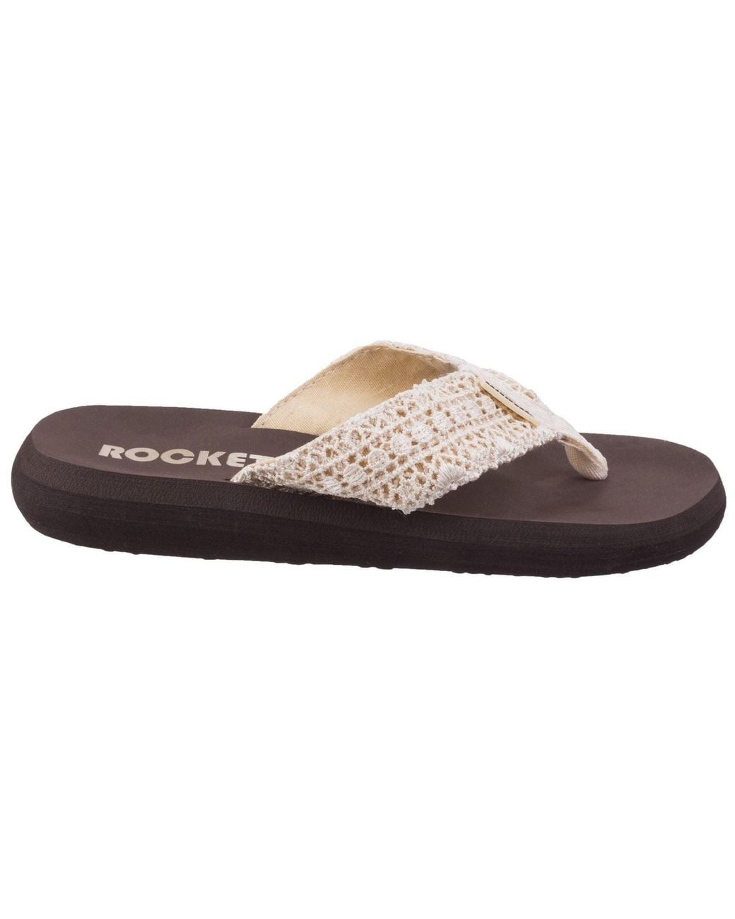 Rocket Dog Brown Spotlight Lima Fabric Multi Flip Flops