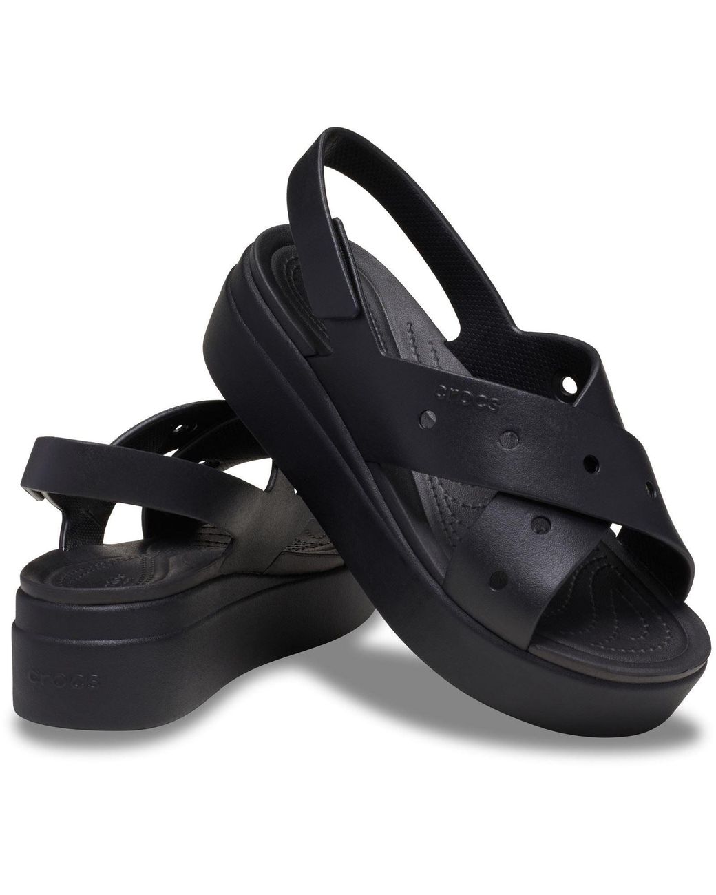 CROCSTM Black Brooklyn 4U Cross Strap Clogs