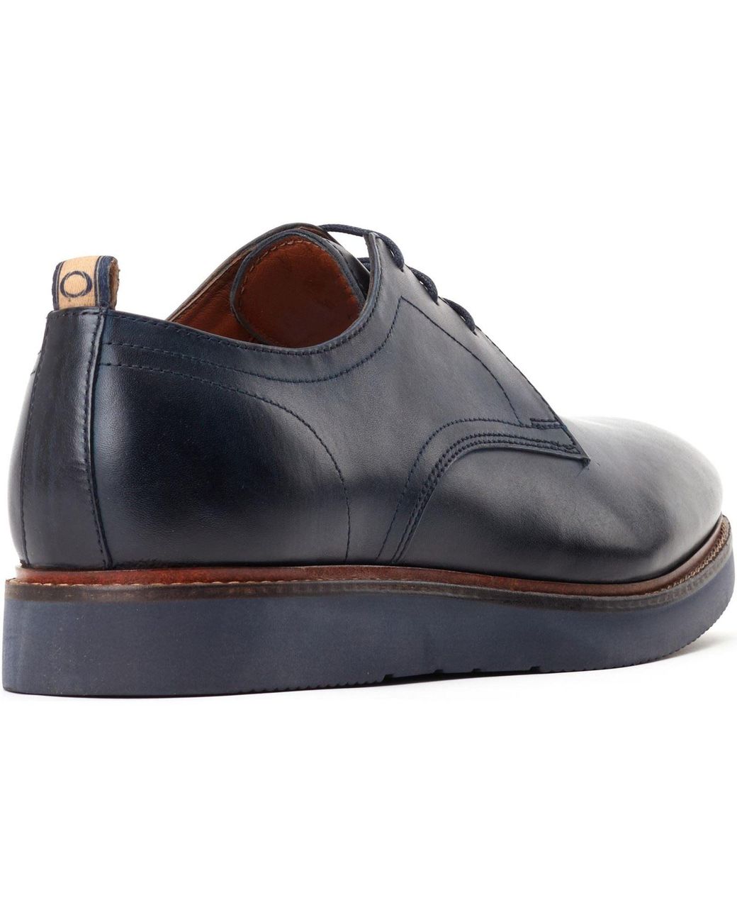 Base London Blue Roly Leather Lace-Up Shoes for men