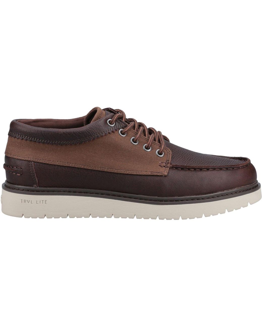TOMS Brown Trvl Lite Forrest Leather Lace-Up Shoes for men