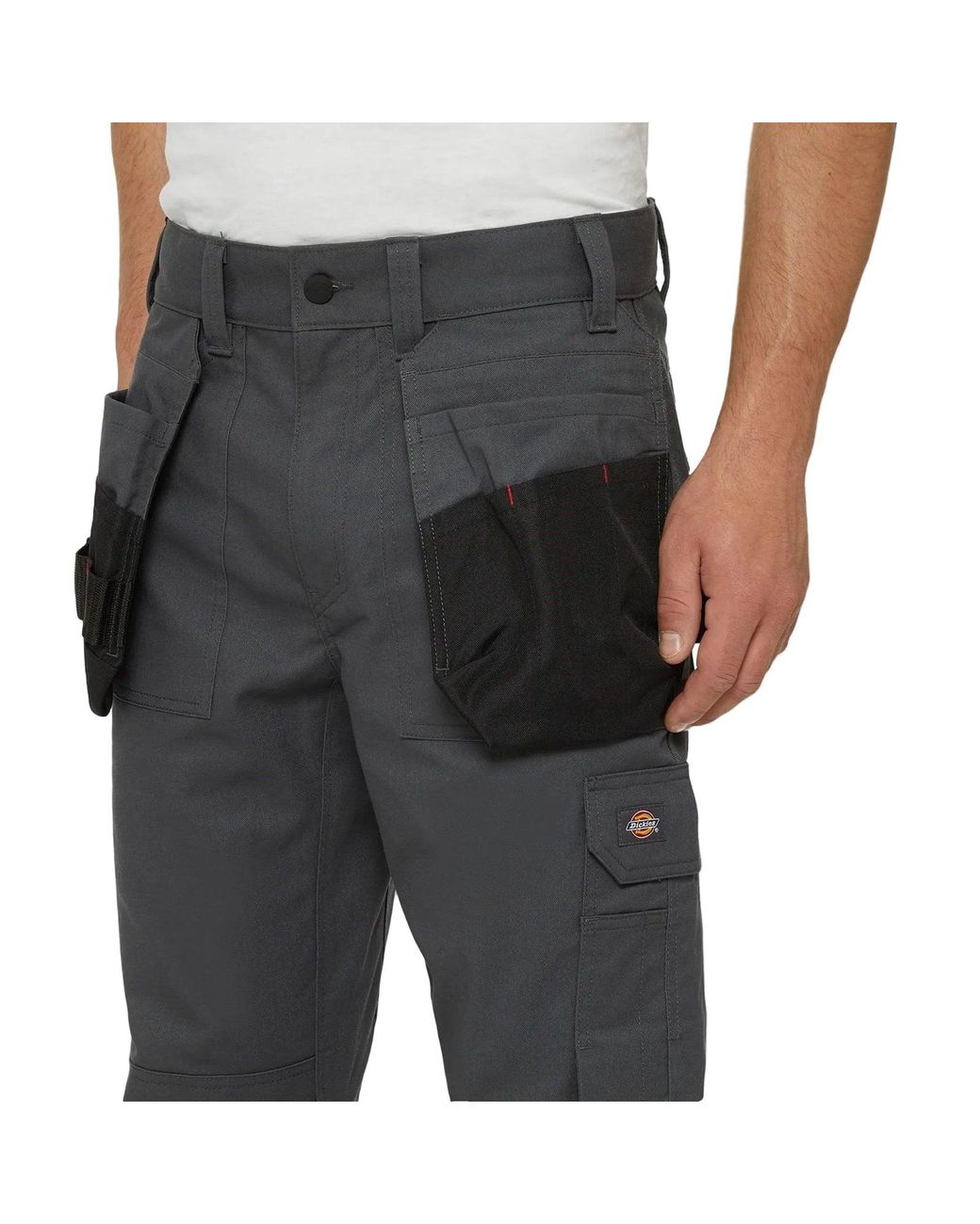Dickies Gray Multi Pocket Utility Synthetic Work Trousers for men