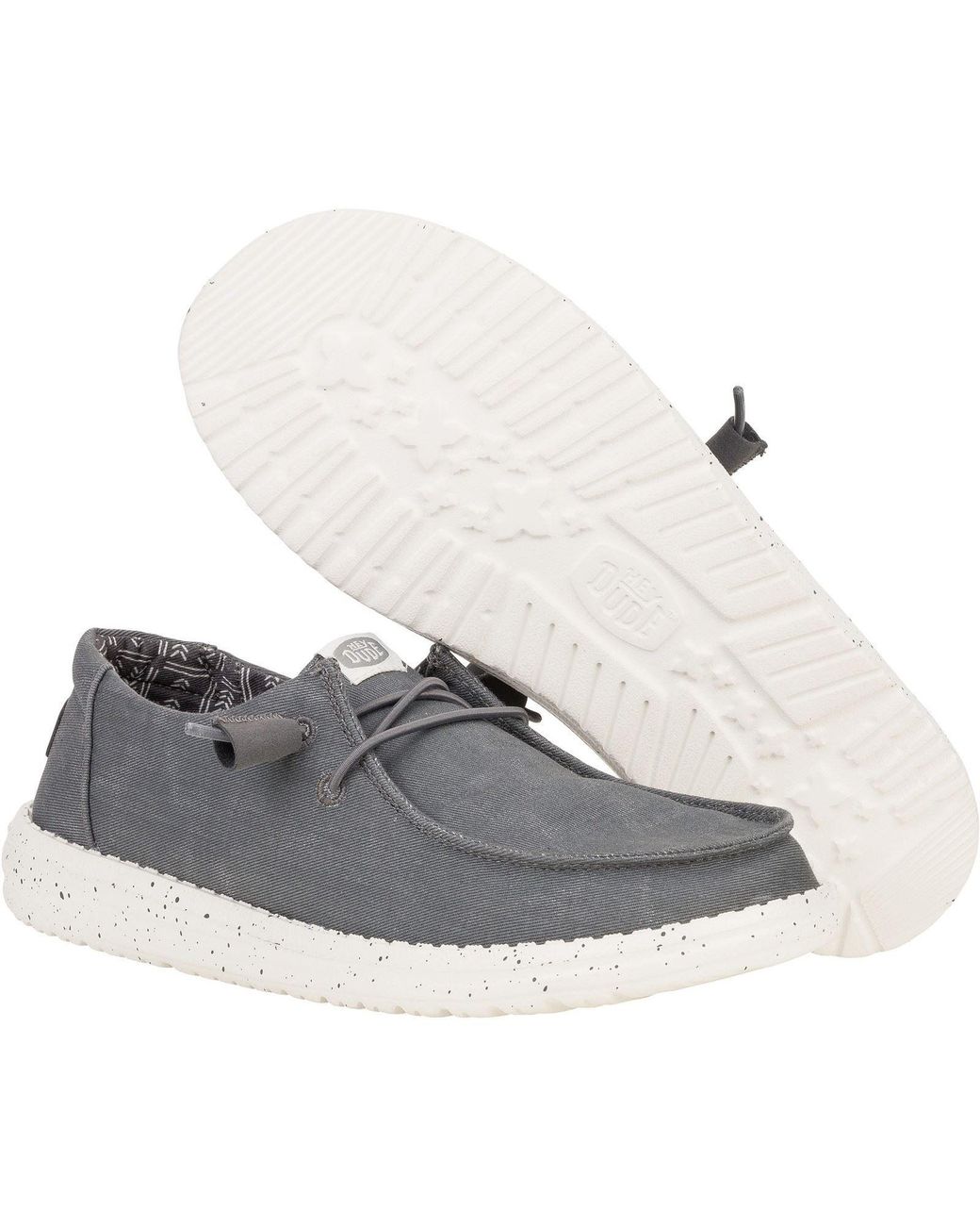 HeyDude Gray Wendy Canvas 100% Cotton Loafers