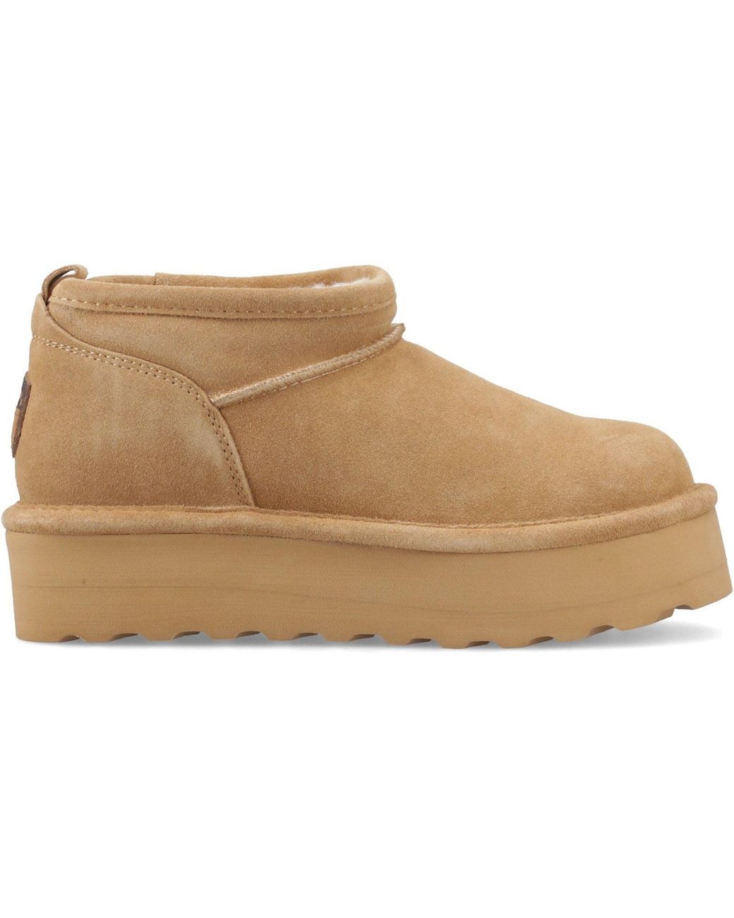 BEARPAW Natural Retro Super Shorty Suede Coffee Winter Ankle Boots