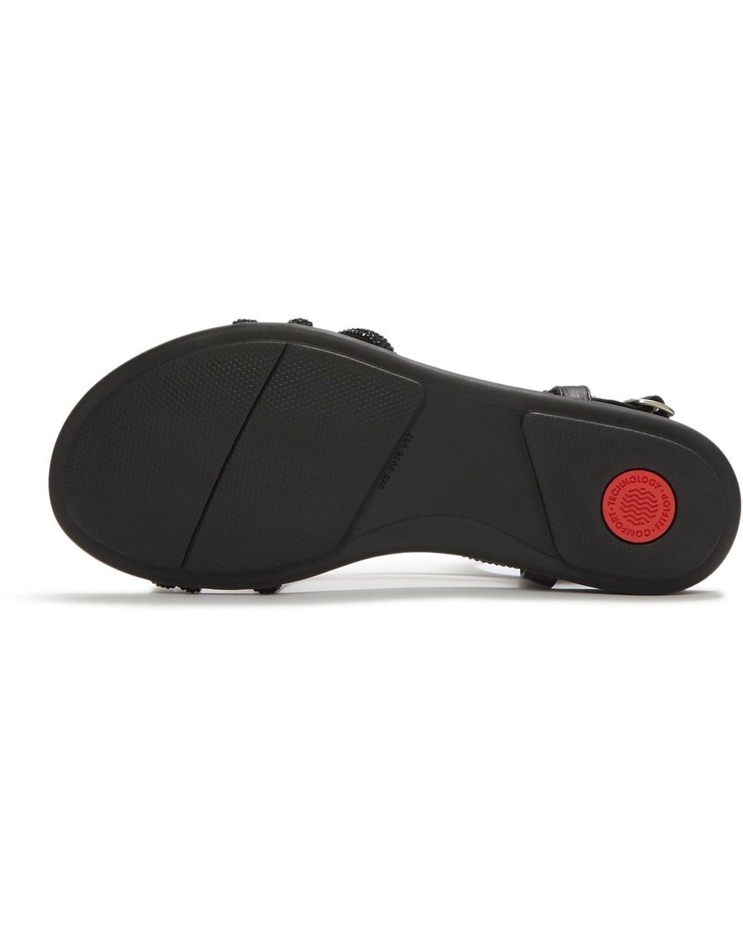 Fitflop Black Fino Toe-Post Leather All Sandals