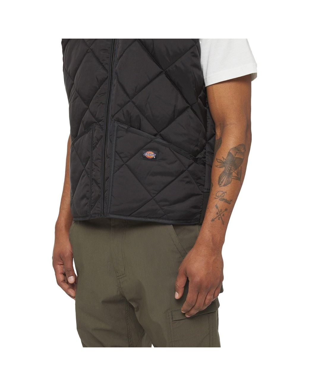Dickies Black Diamond Quilted Vest Gilets Nylon for men