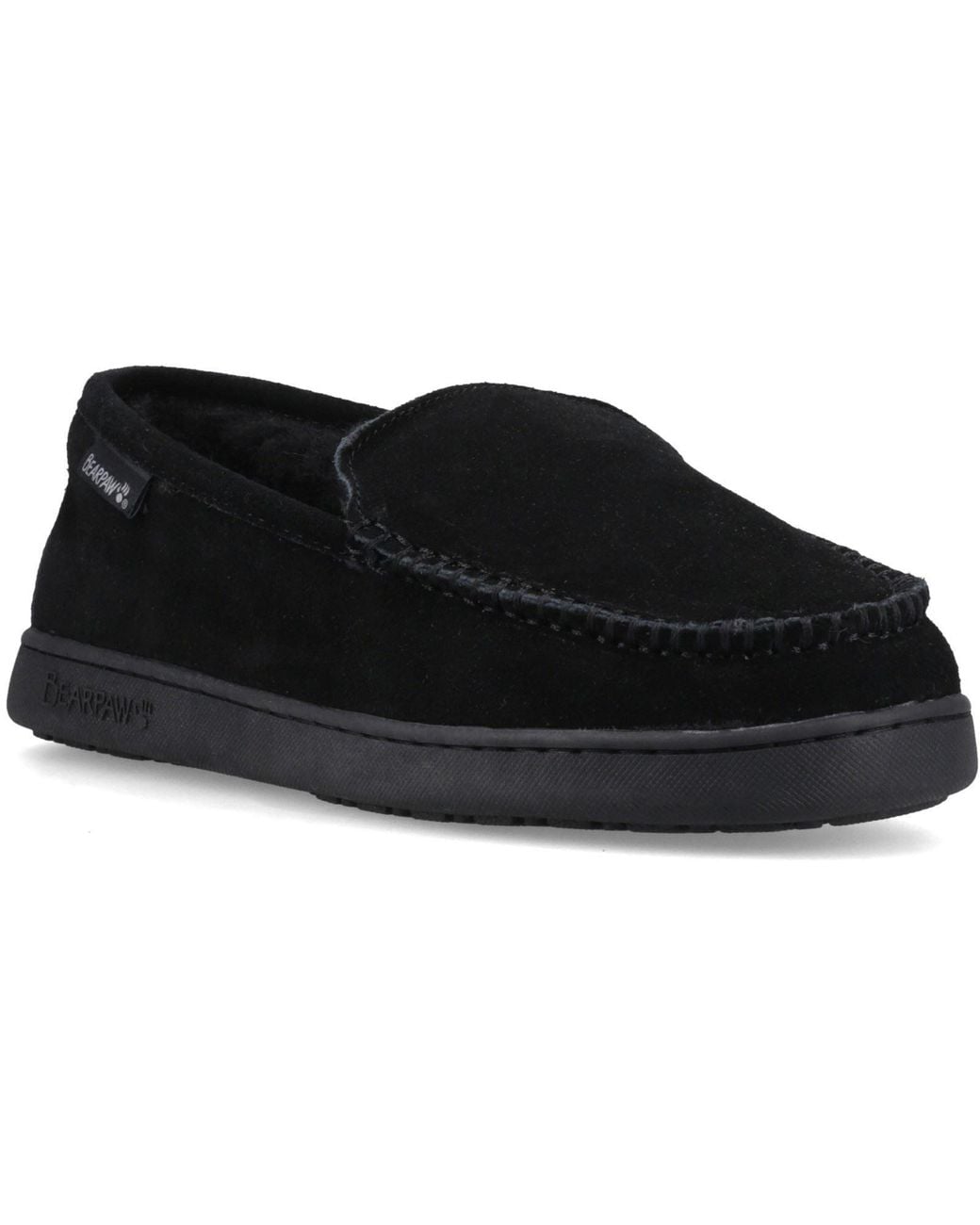 BEARPAW Black Brian Suede Slippers for men