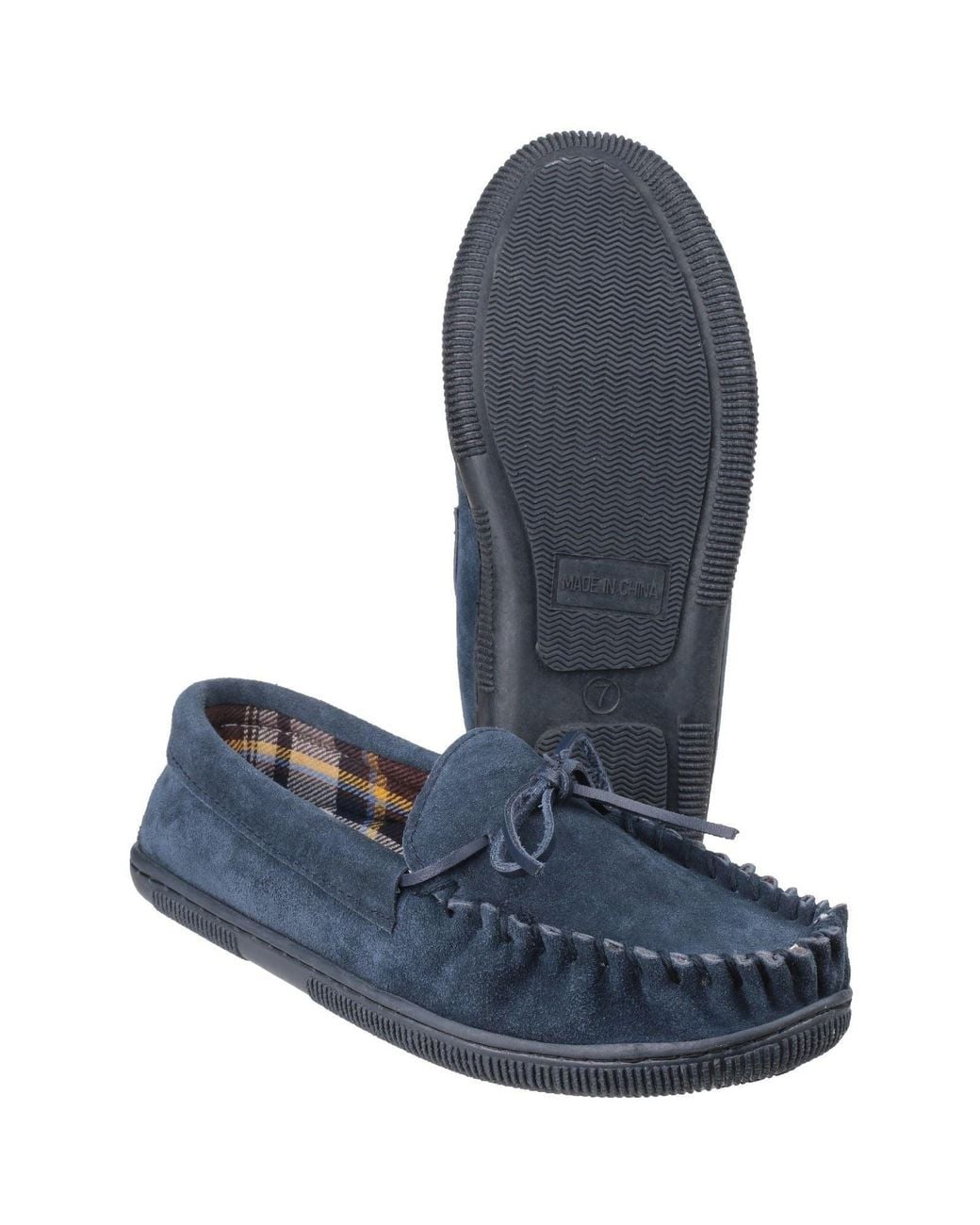 Cotswold Blue Alberta Suede Slippers