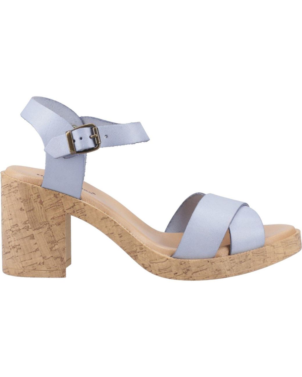 Hush Puppies Blue Georgia Cork Leather Heels