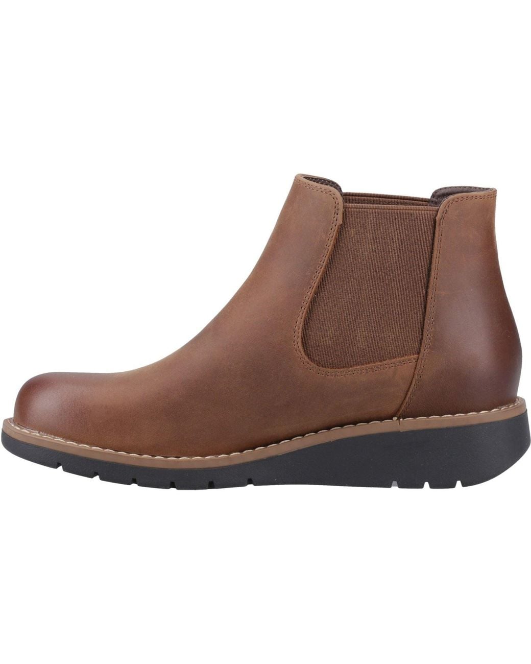 Hush Puppies Brown Leonie Leather Flat Chelsea Boots