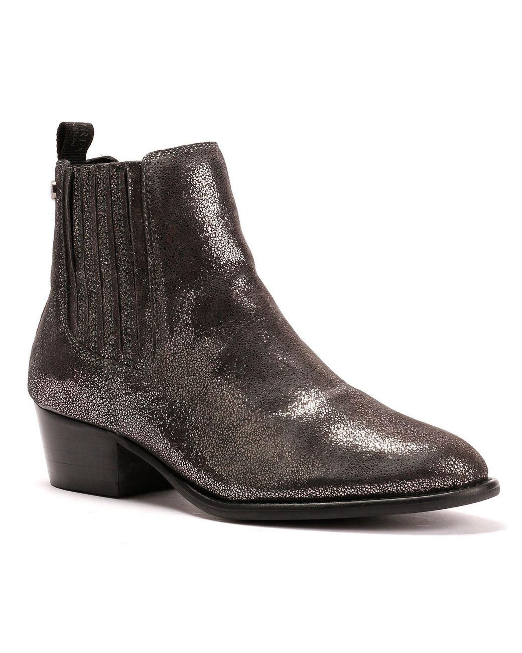 Osprey Gray The Janey Leather Gunmetal Ankle Boots