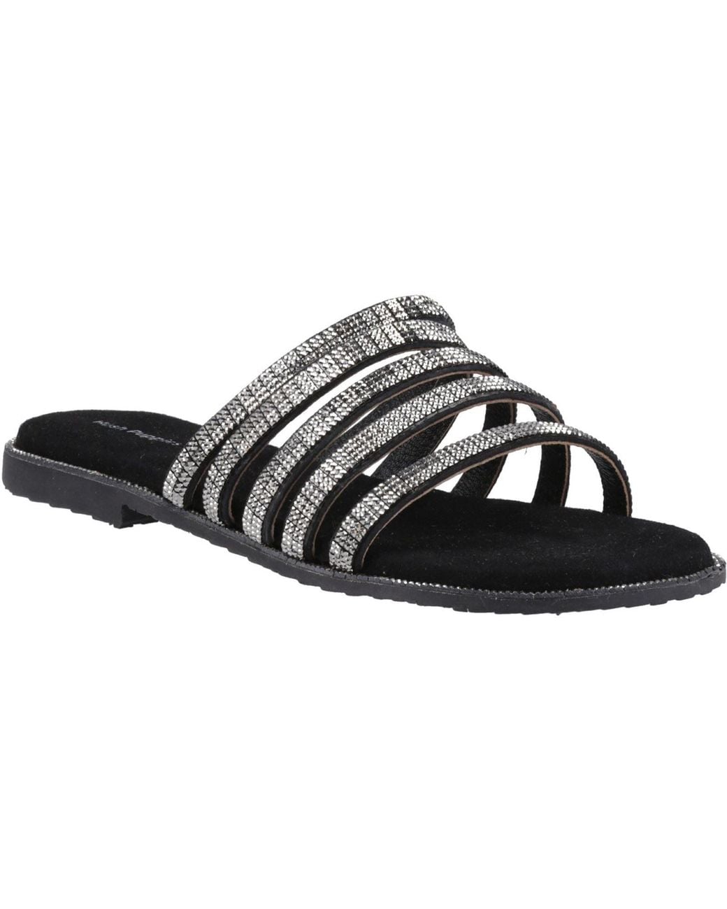 Hush Puppies Black Paris Slide Suede Sandals