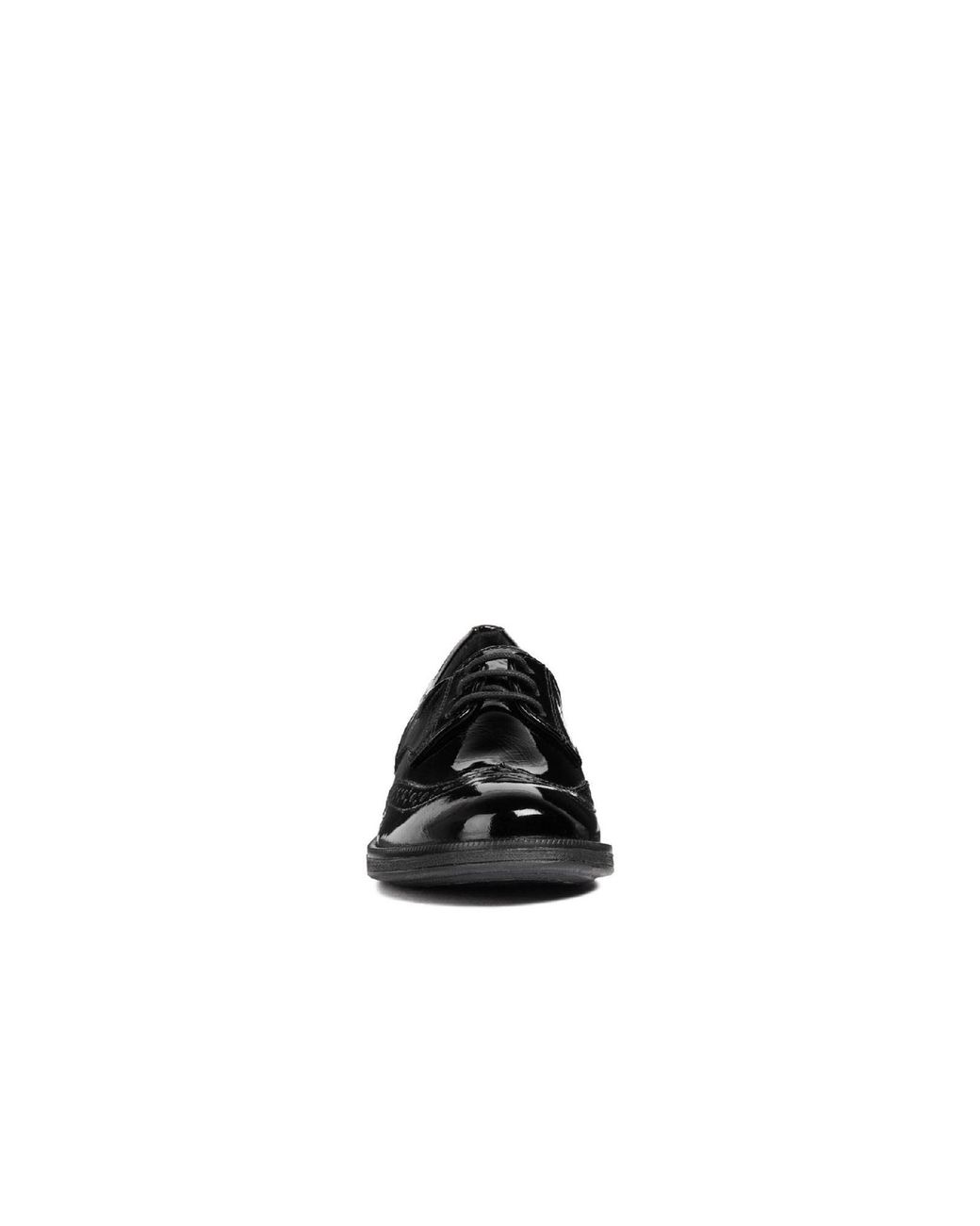 Geox Black J Agata D Leather Patent Brogues