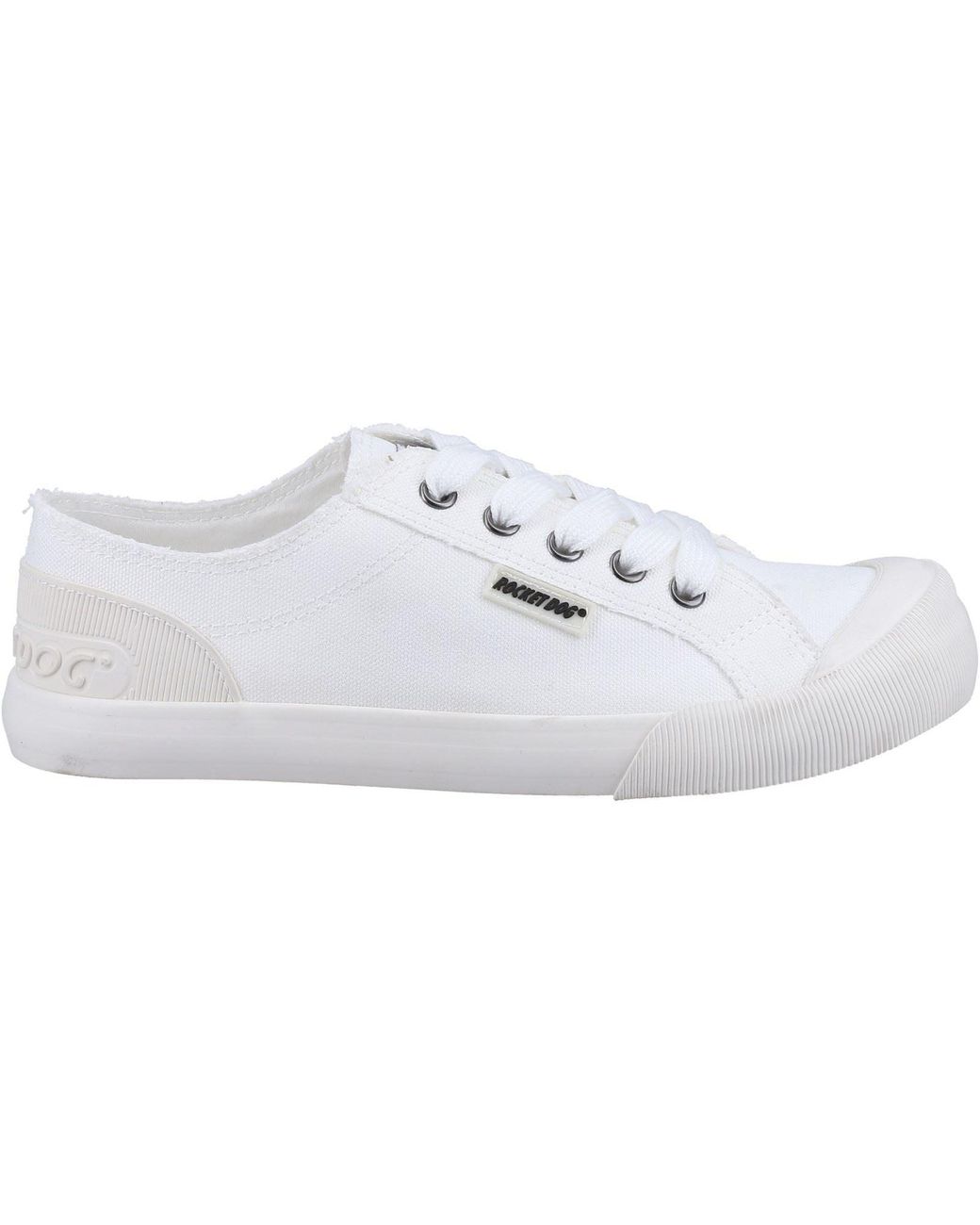 Rocket Dog White Jazzin 12A Canvas Cotton Trainers