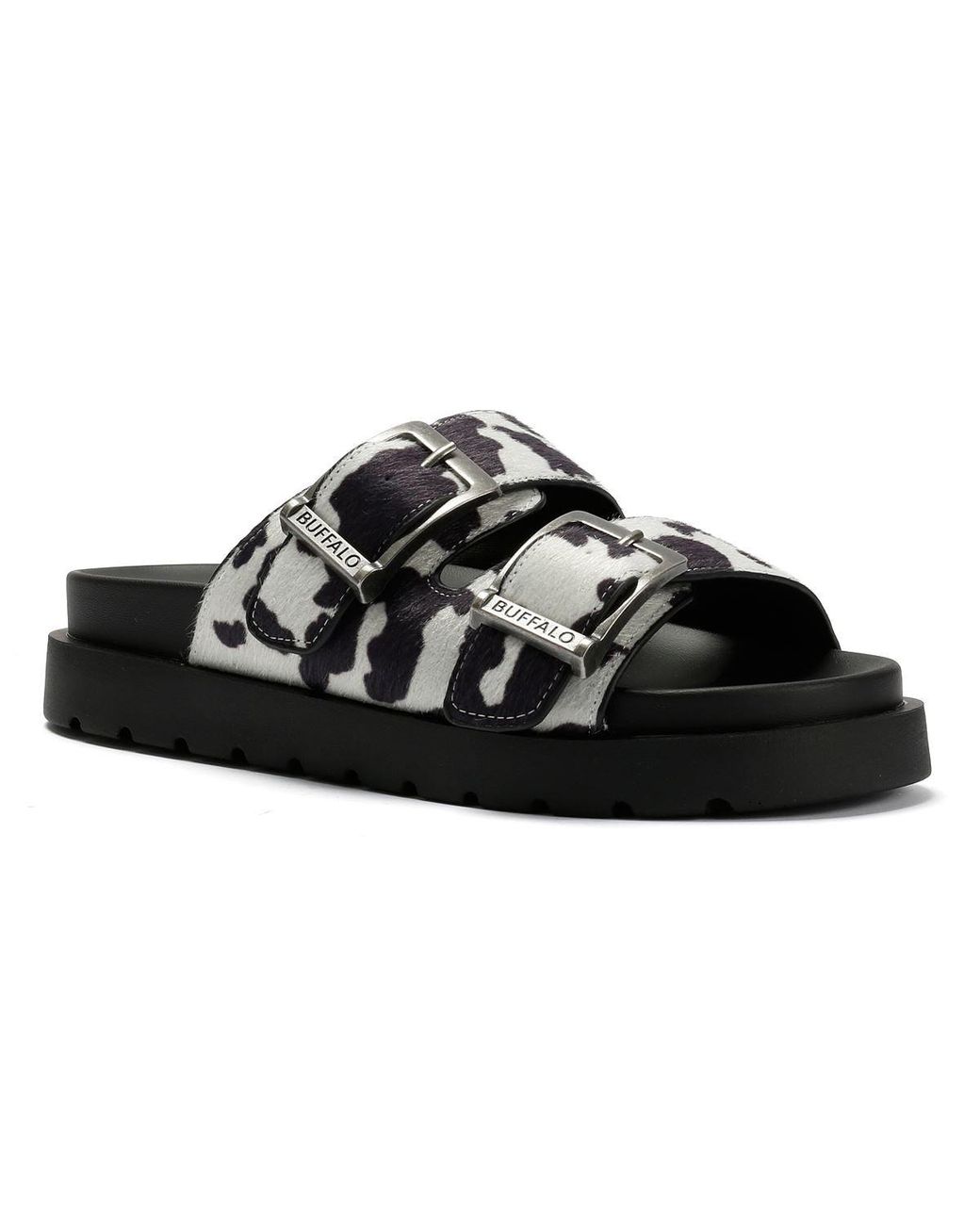 Buffalo Black Raya Ari Cow Sandals
