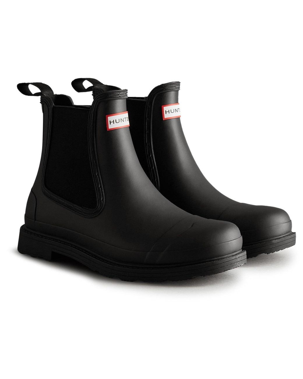 Hunter Black Commando Chelsea Boots for men