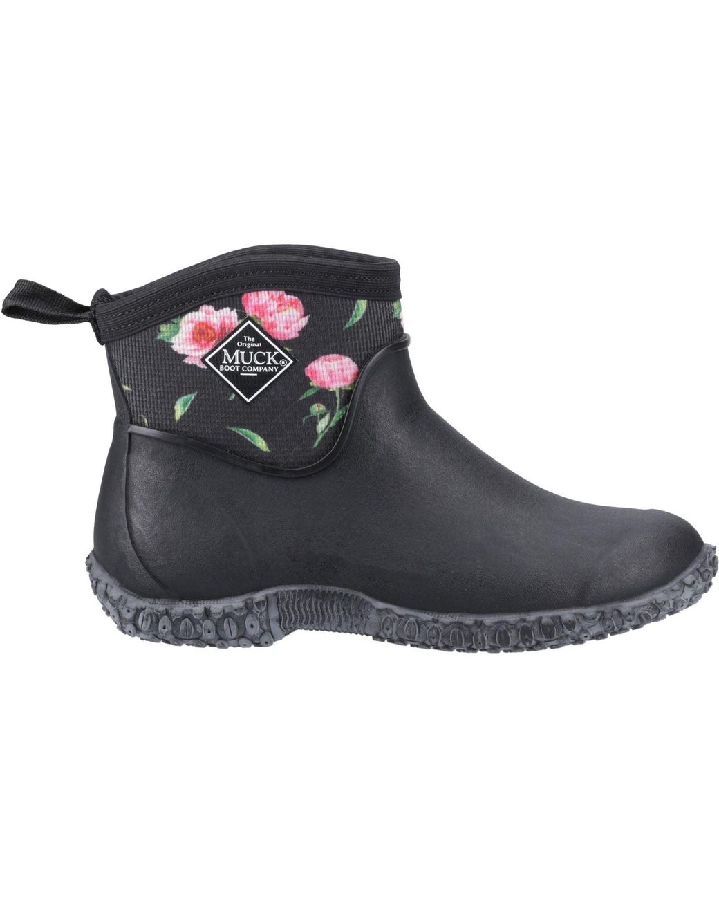 Muck Boot Black Muckster Ii Ankle Rubber/Roses Wellington Boots