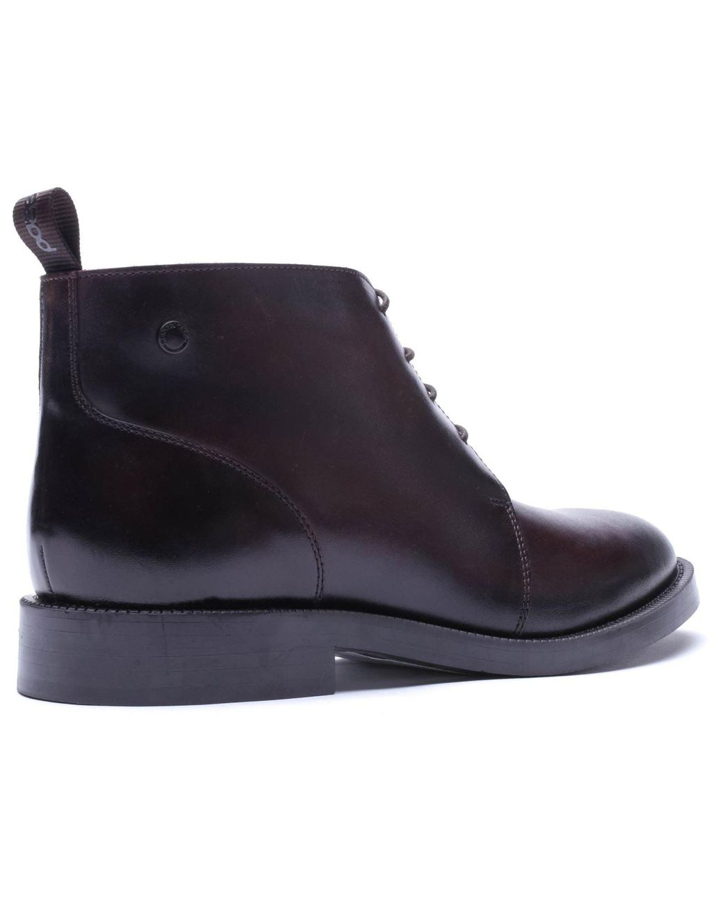 Base London Purple Marco Leather Washed Ankle Boots for men