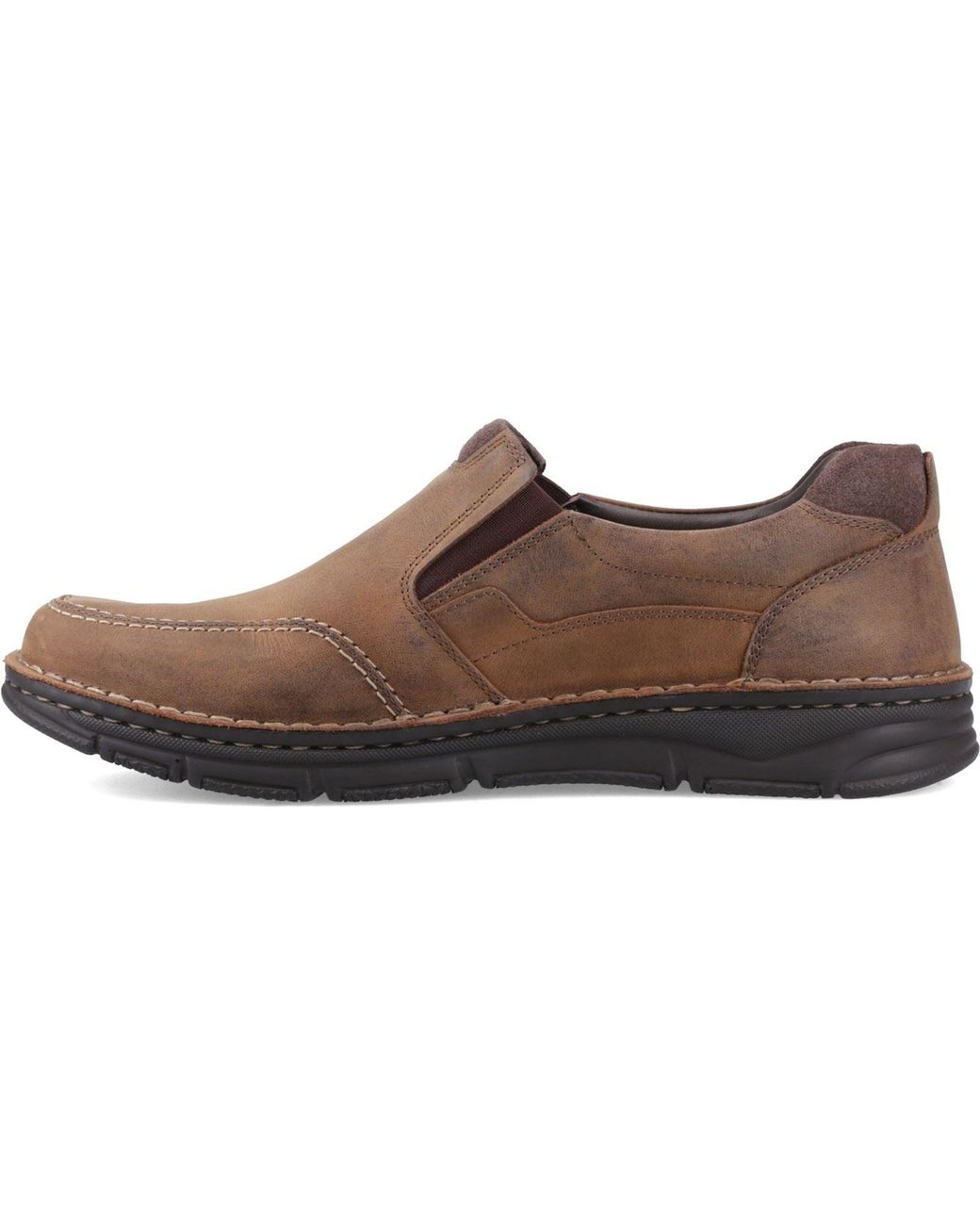 Hush Puppies Brown Franco Slip On Leather Loafers for men