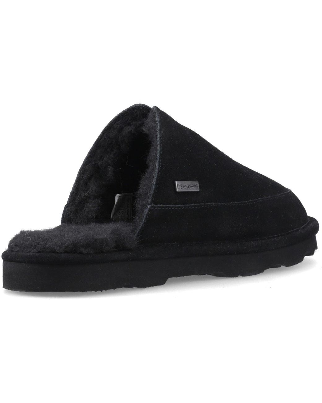 BEARPAW Black Walker Suede Slippers for men
