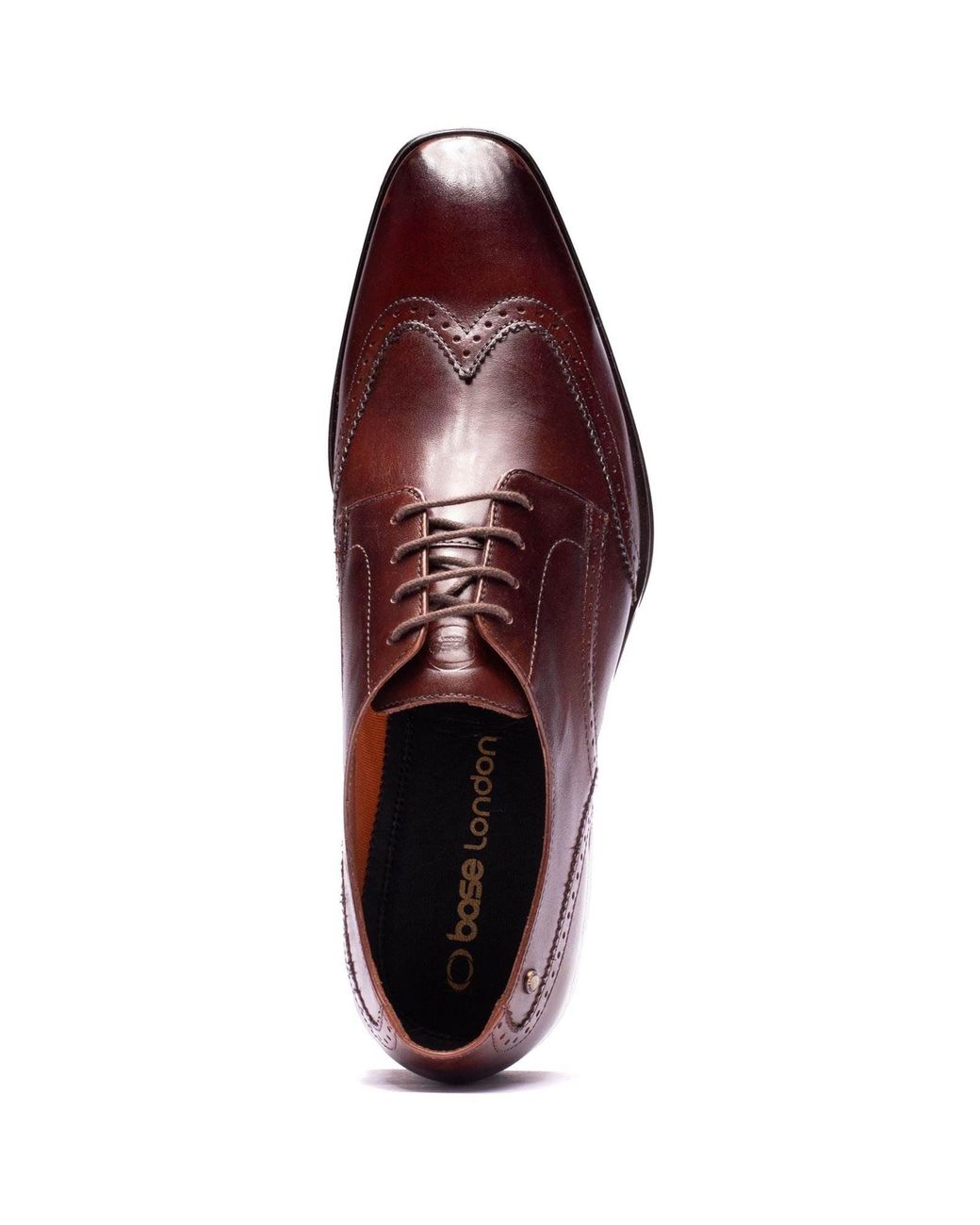 Base London Red Sloane Leather Brogues Shoes for men