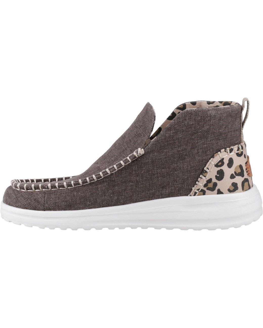 HeyDude Brown Denny Cotton Leopard Boots