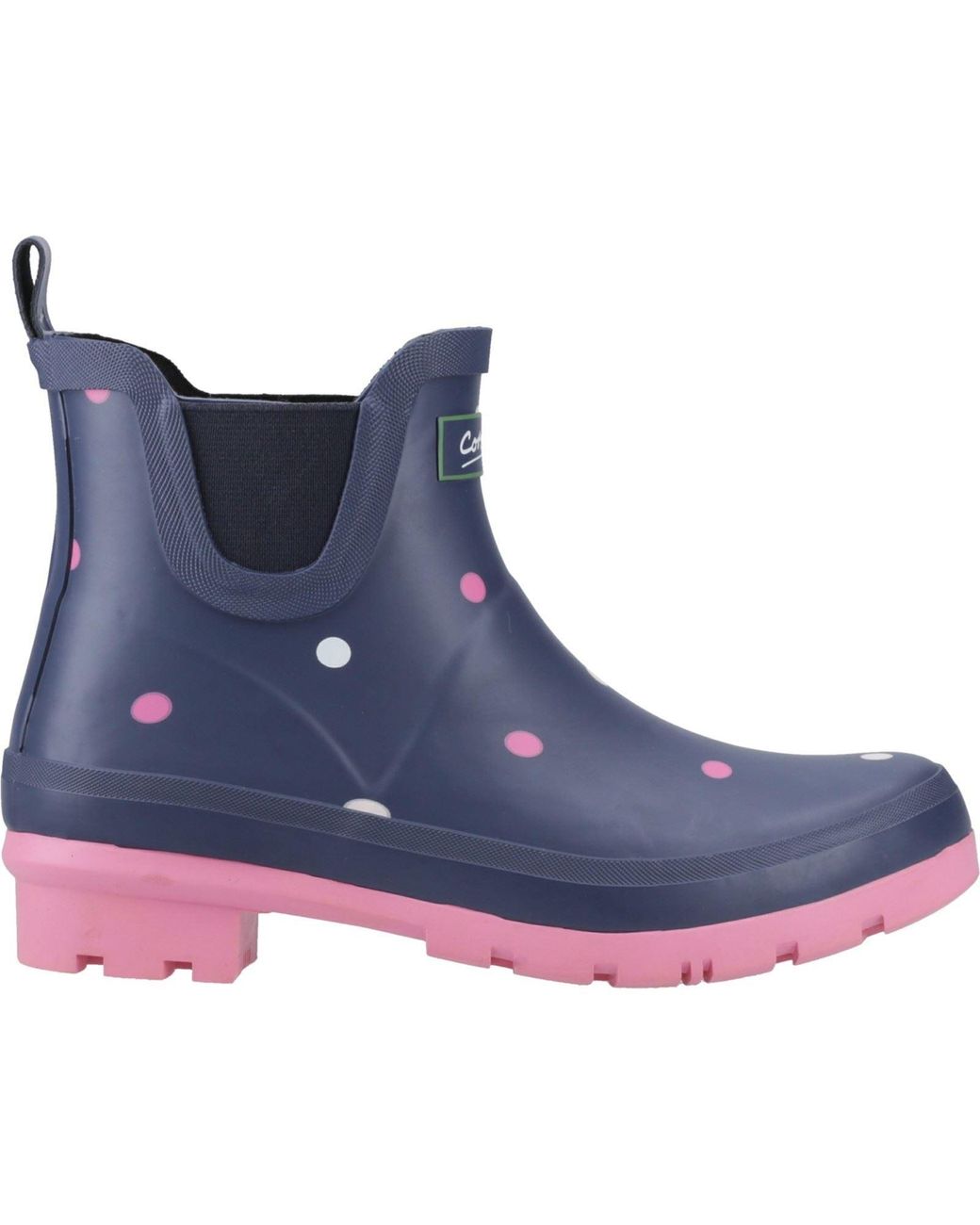 Cotswold Blue Clarence Ankle Rubber Spot Wellington Boots