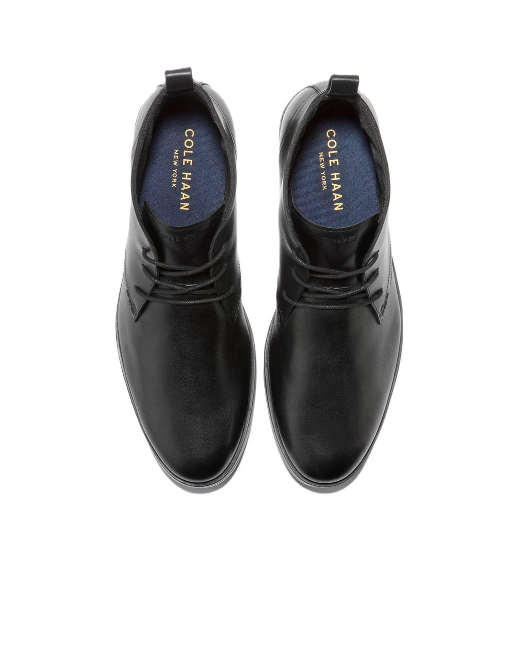Cole Haan Black Newmark Grand Flexcraft Leather Chukka Boots for men
