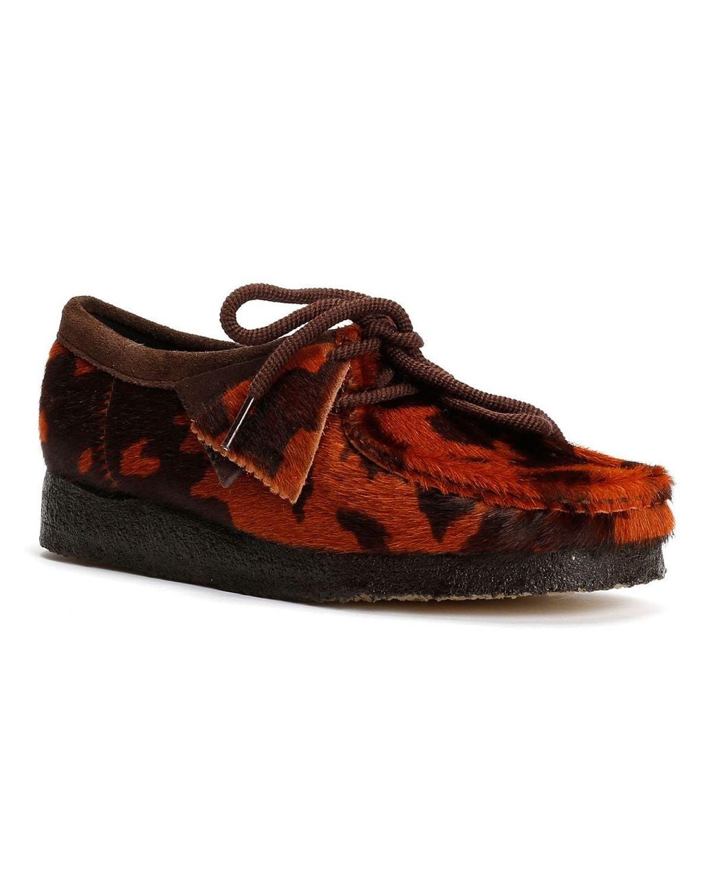 Clarks Red Wallabee Cow Print Shoes