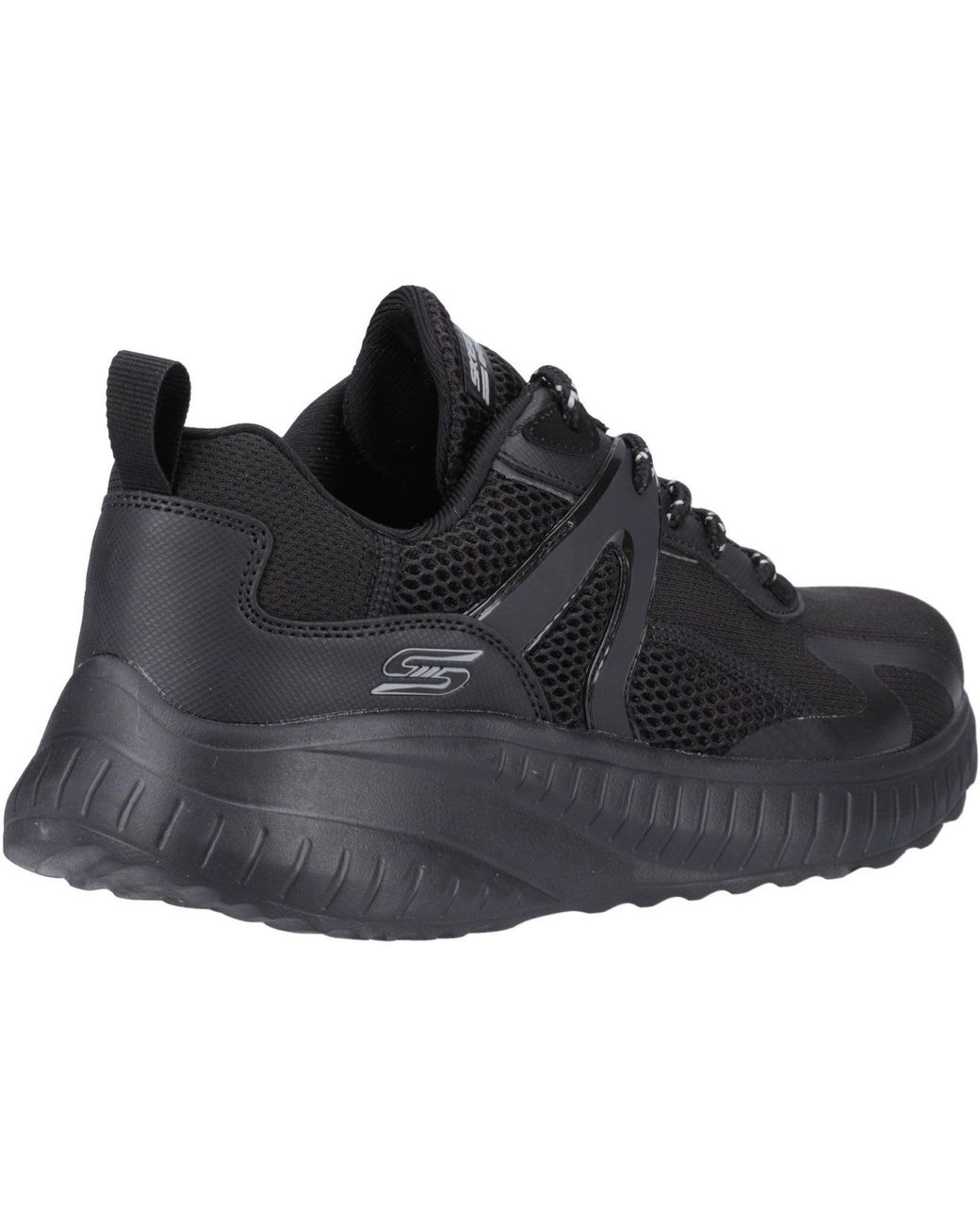 Skechers Black Bobs Squad Chaos Elevated Drift 118034-Bbk Lace Up Shoes for men