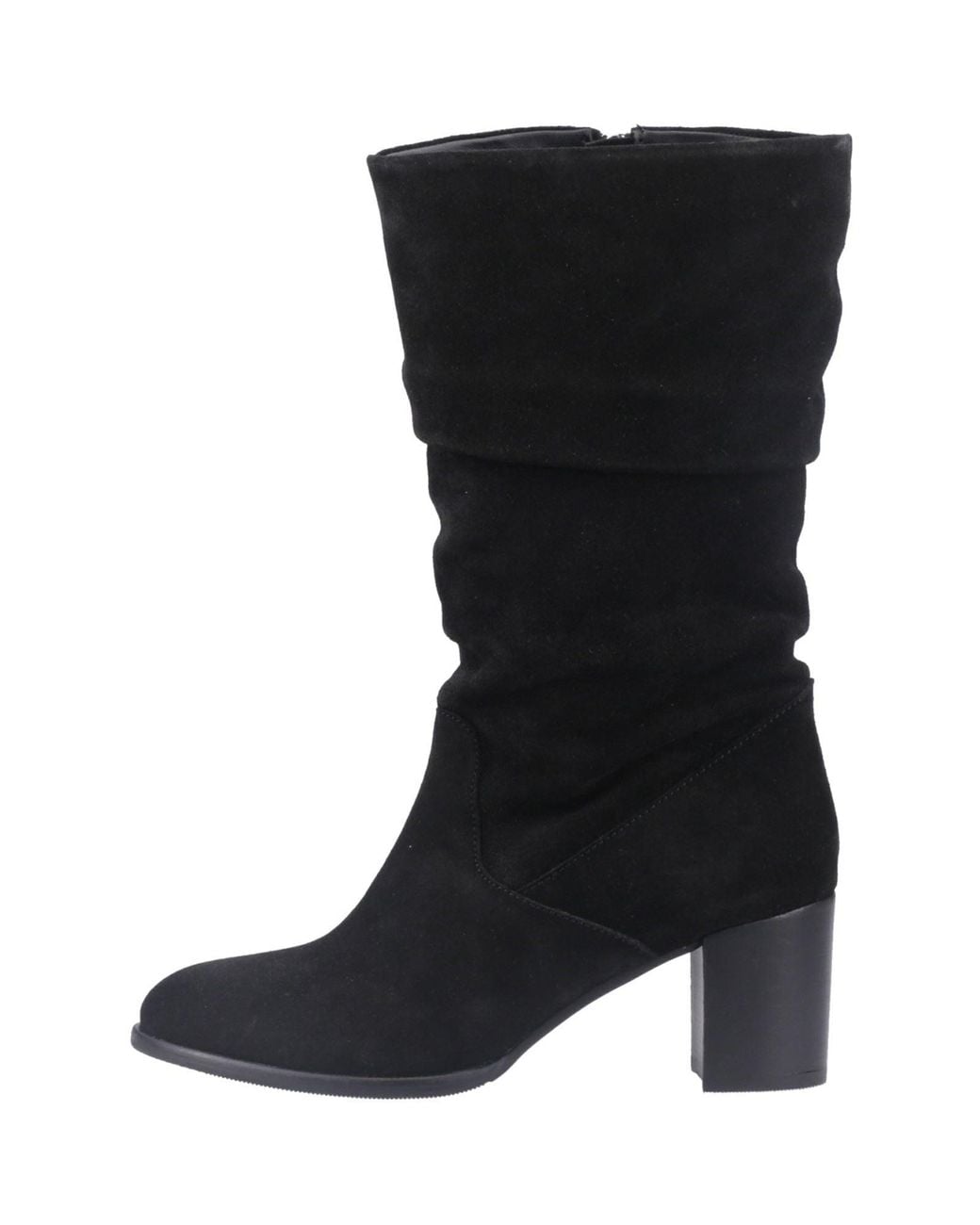 Hush Puppies Black Cosima Suede Suede Heeled Knee High Boots
