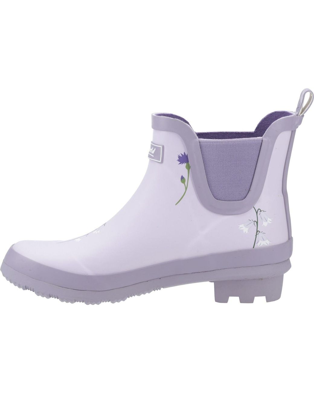 Cotswold Purple Wildflower Ankle Rubber Wellington Boots
